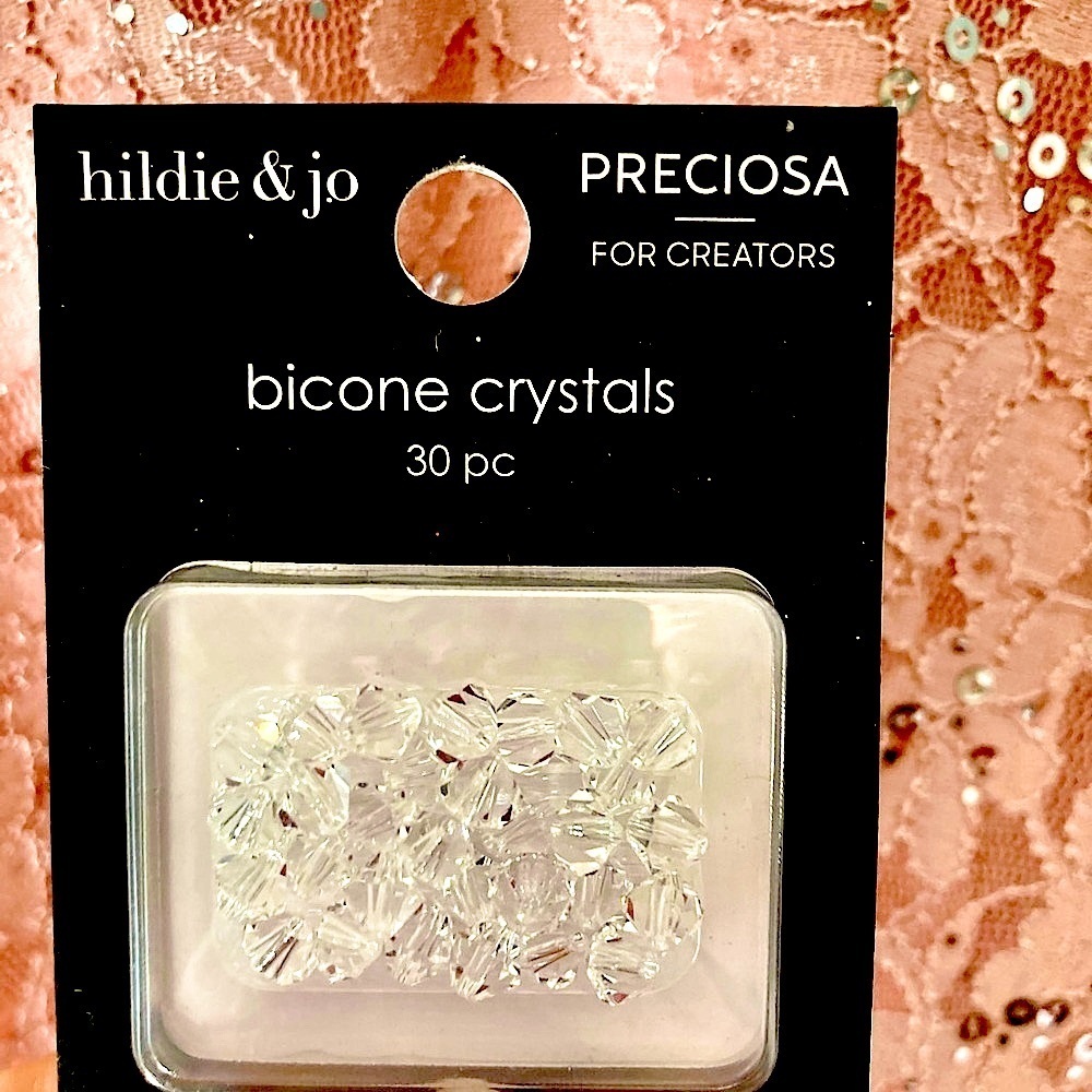 Bicone Clear Crystals 30 piece New! Hildie & Jo